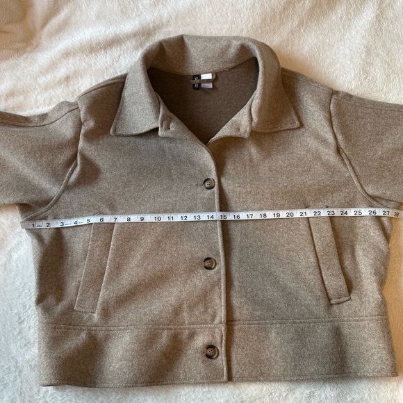 H&M Women's Beige Copped Felted Jacket XL Lagenlook - Picture 6 of 9